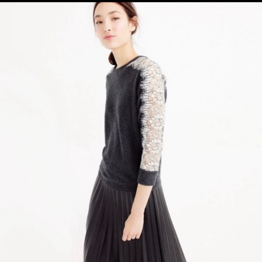 NWOT JCrew Lace Lightweight Wool Sweater